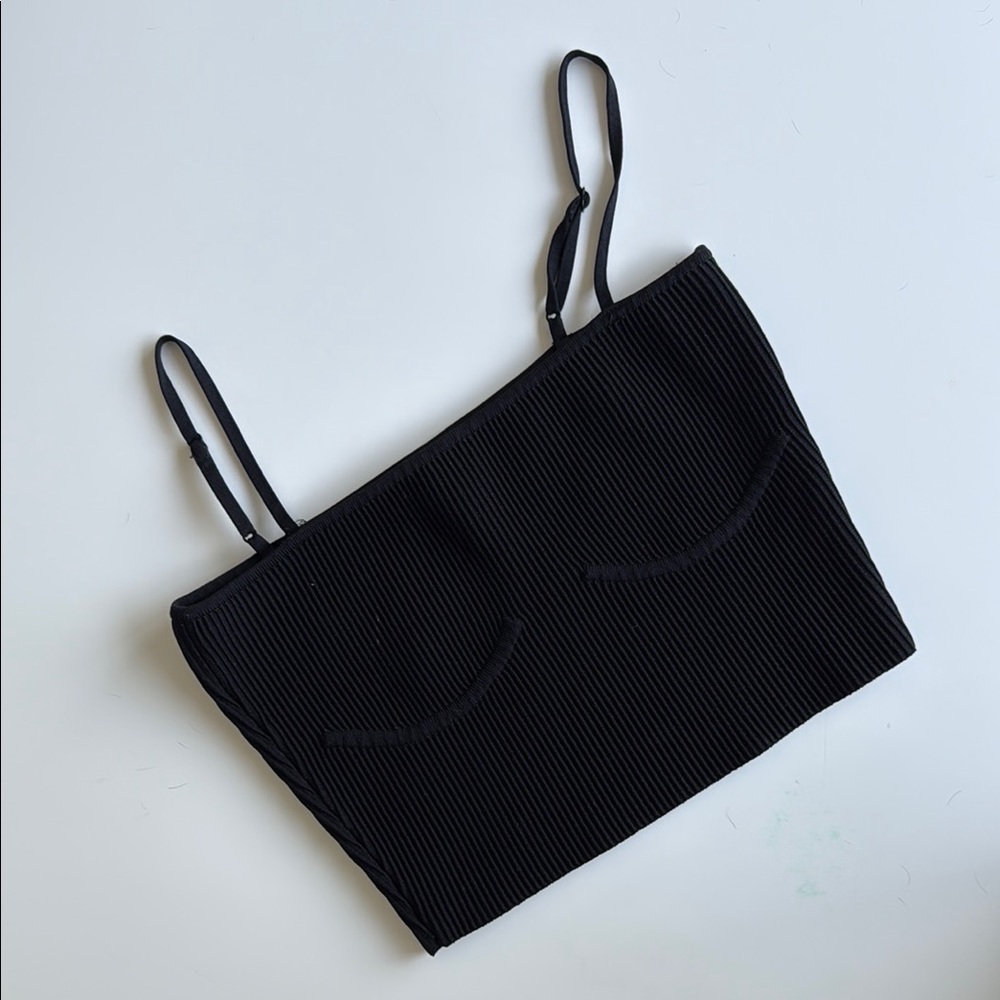 Babaton Black Ribbed Top